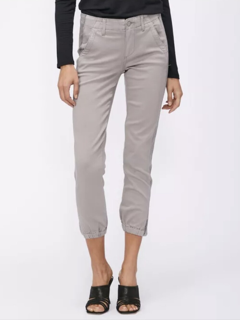 NWT PAIGE Mayslie Jogger - Slithering Grey With Snake Stripe Size 25